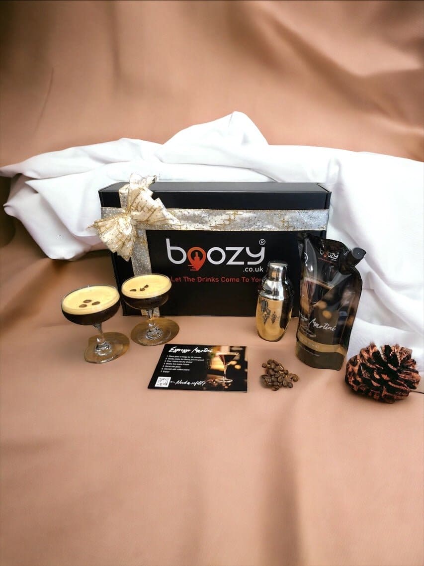 Boozy Espresso Martini Cocktail Kit With Shaker & Glasses In Gift Box - Boozy