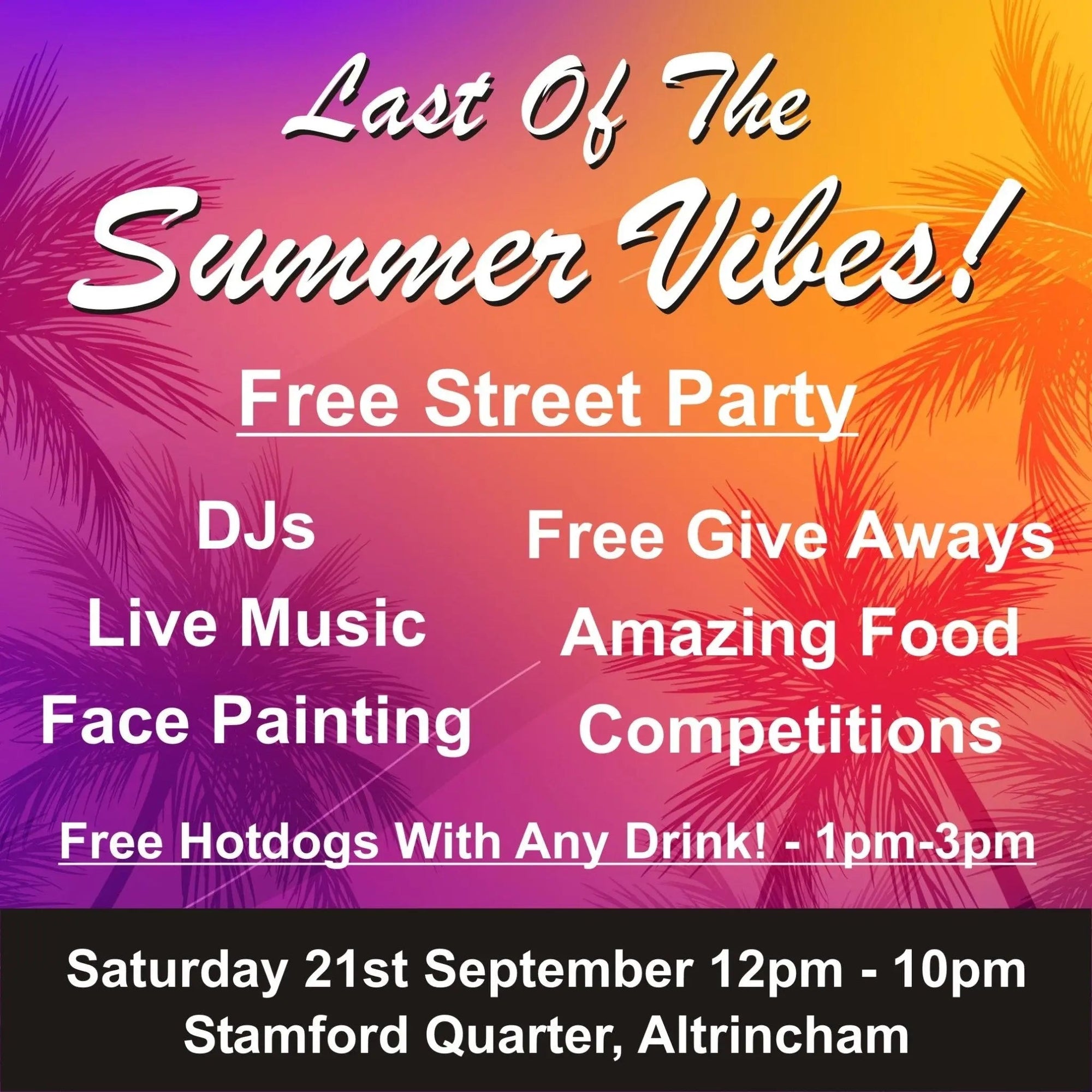 Celebrate the ‘Last of the Summer Vibes’ at Boozy.co.uk’s Free Street Party in Stamford Square, Altrincham! - Boozy