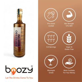 Boozy Espresso Martini, 12% ABV, Premium Ready Mixed Cocktail