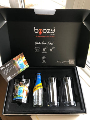 Boozy Blue Lagoon Cocktail Gift Set Box With Glasses - Boozy