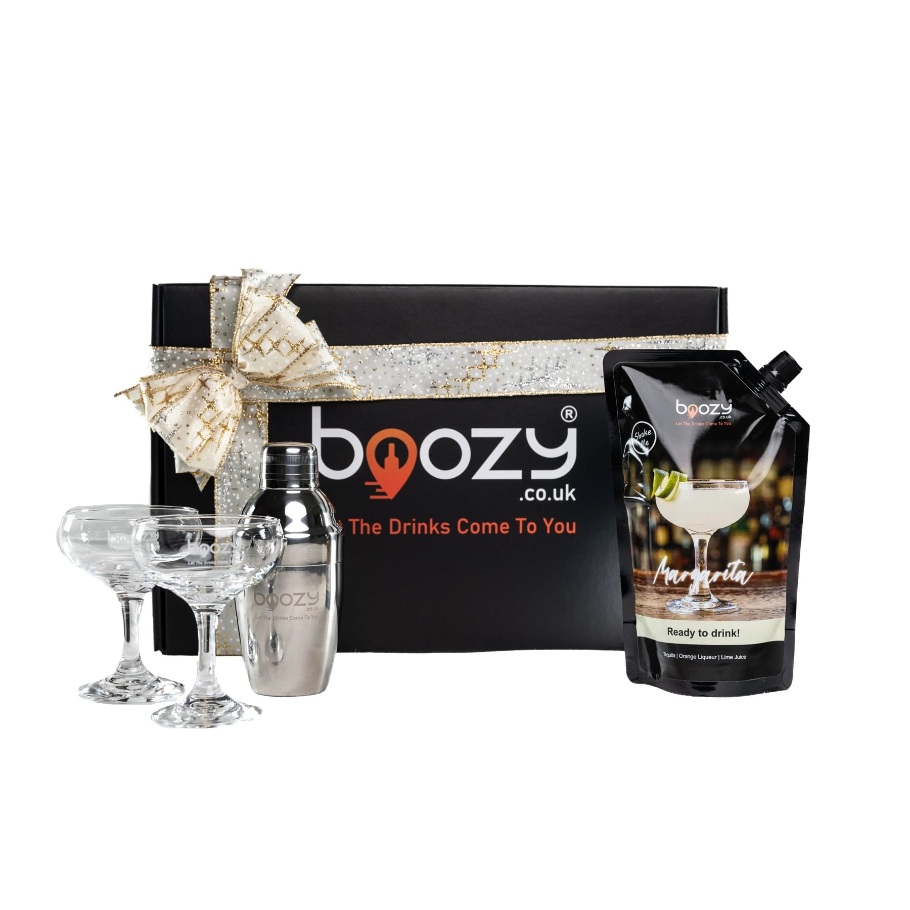 Boozy Margarita Gift Set Box With Glasses & Shaker - Boozy