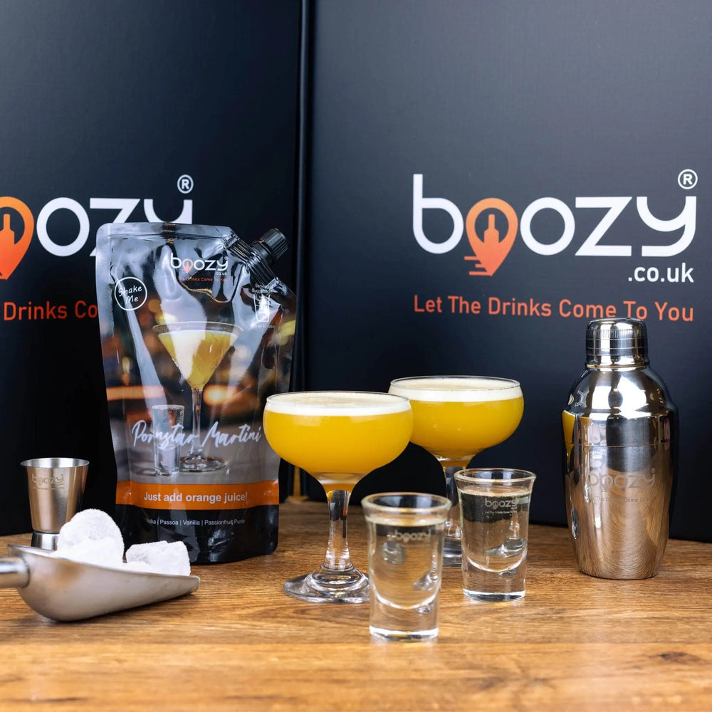 Boozy Pornstar Martini Cocktail Kit With Shaker & Glasses In Gift Box